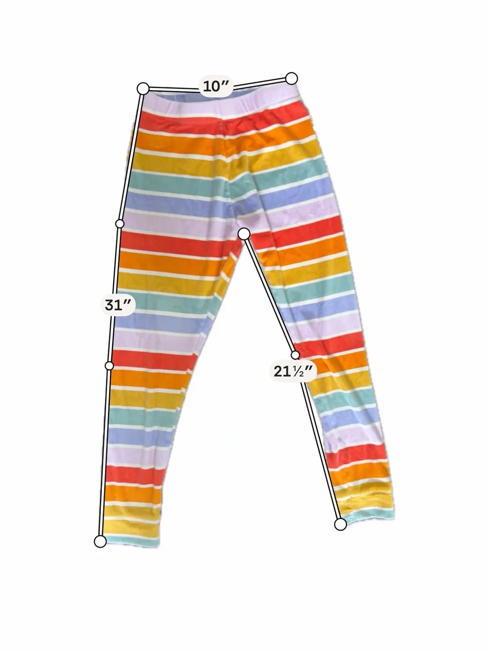 Cat & Jack Girls Rainbow Stripe Pajama Set Size 10 Colorful Long Sleeve